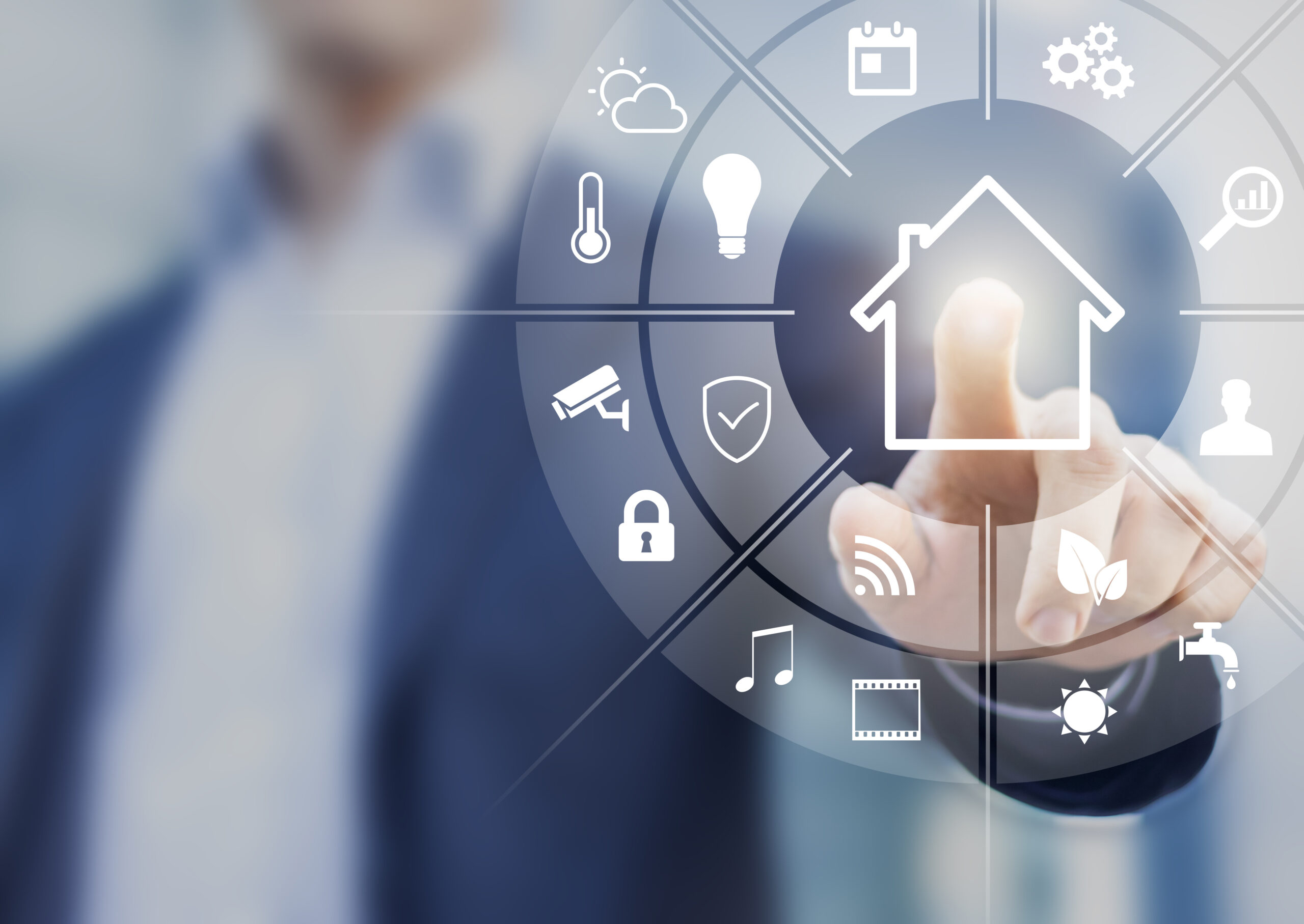 User interface wheel managing smart home control systems.
